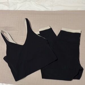 Like New Workout Set - Athleta Transcend in Black/Bone Size M